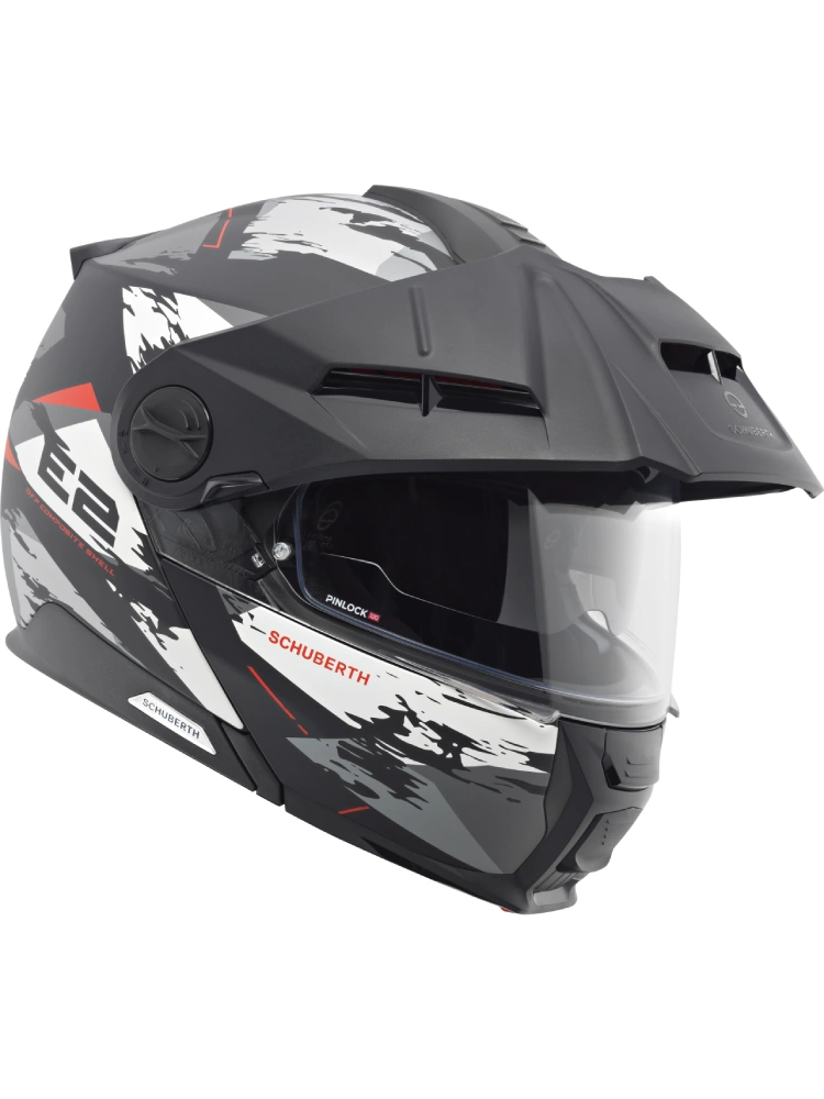 Kask szczękowy Schuberth E2 Trail czarno-szaro-biały matowy + Gratisy