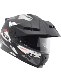 Zestaw: Kask szczękowy Schuberth E2 Trail czarno-szaro-biały matowy + dedykowany interkom motocyklowy + Gratisy