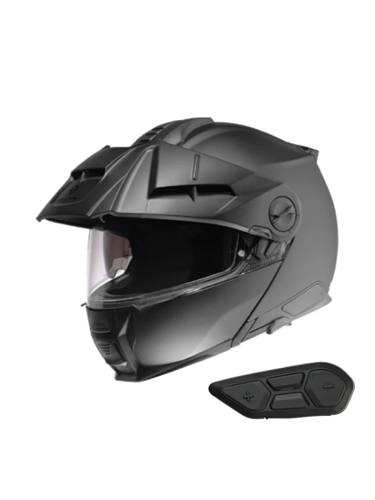 Zestaw: kask szczękowy Schuberth E2 czarny matowy + dedykowany interkom motocyklowy + Gratisy