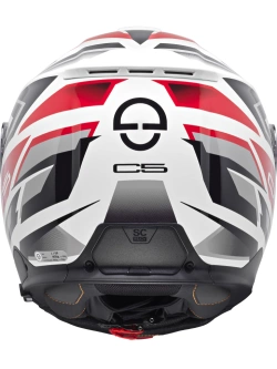 Zestaw: Kask szczękowy Schuberth C5 Zenith biało-czarno-czerwony połysk + dedykowany interkom motocyklowy + Gratisy