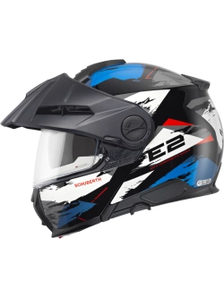 Kask szczękowy Schuberth E2 Trail czarno-biało-niebieski matowy + Gratisy
