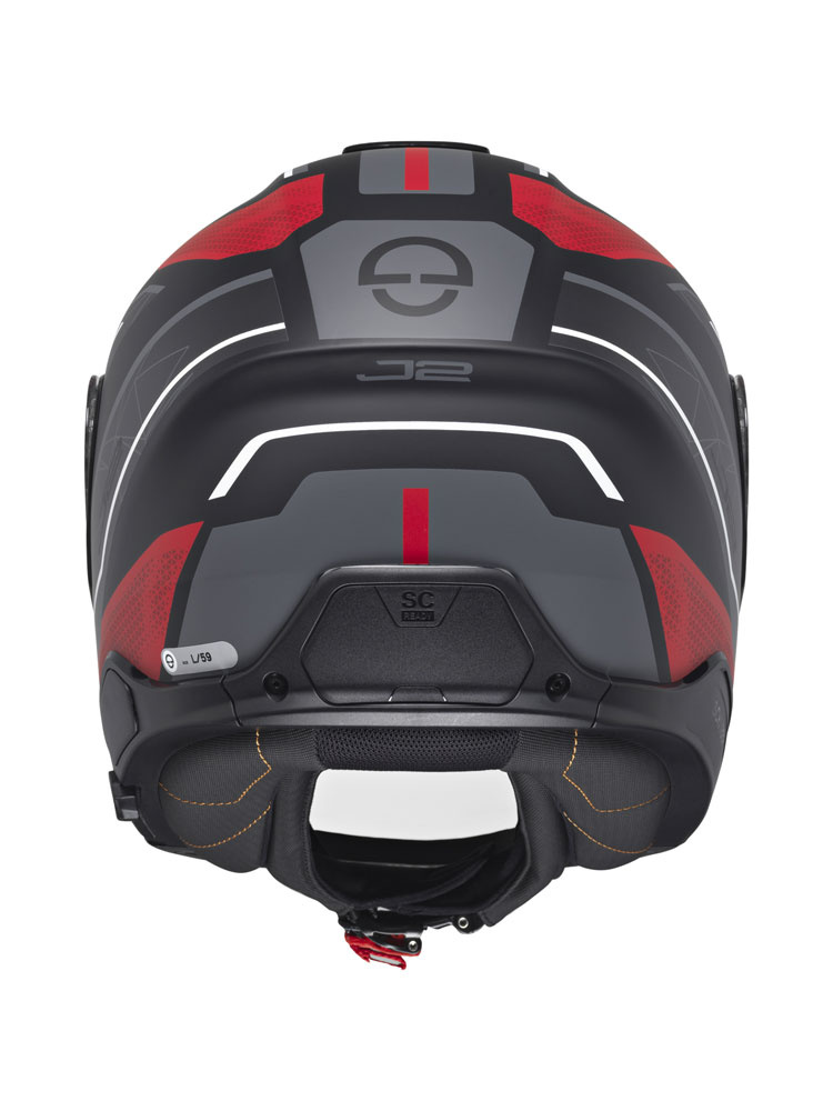 Zestaw: Kask otwarty Schuberth J2 Sigma czarno-szaro-czerwony + dedykowany interkom motocyklowy + Gratisy