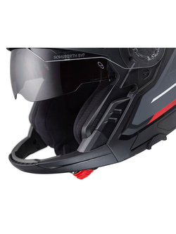 Zestaw: Kask otwarty Schuberth J2 Sigma czarno-szaro-czerwony + dedykowany interkom motocyklowy + Gratisy