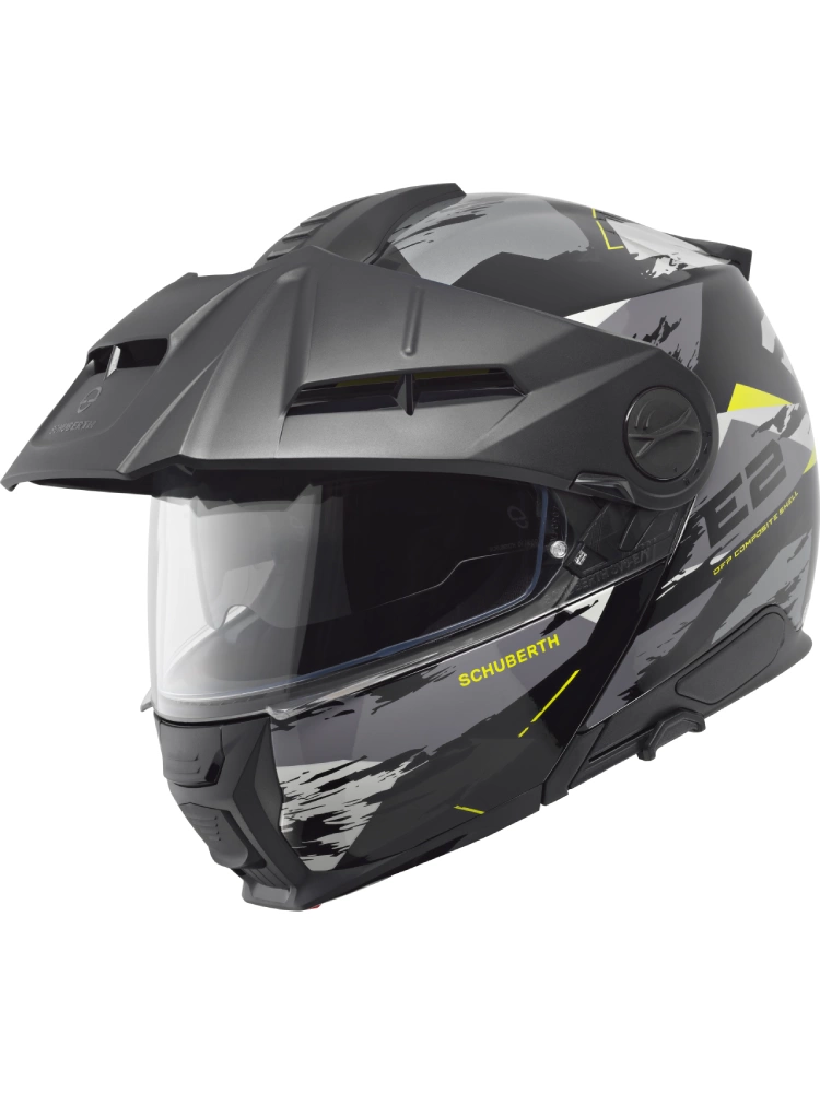 Kask szczękowy Schuberth E2 Trail czarno-szaro-żółty matowy + Gratisy