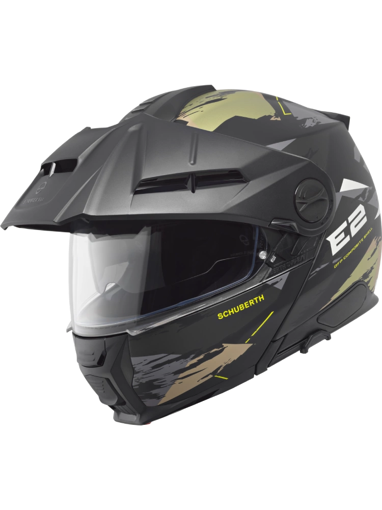 Kask szczękowy Schuberth E2 Trail czarno-zielony połysk + Gratisy