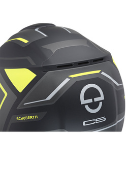 Zestaw: kask szczękowy Schuberth C5 Omega czarno-biało-żółty + dedykowany interkom motocyklowy + Gratisy