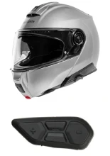 Zestaw: kask szczękowy Schuberth C5 srebrny połysk + dedykowany interkom motocyklowy + Gratisy