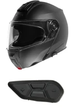 Zestaw: kask szczękowy Schuberth C5 czarny matowy + dedykowany interkom motocyklowy + Gratisy