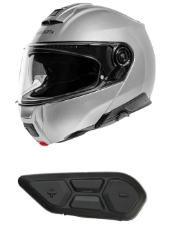 Zestaw: kask szczękowy Schuberth C5 srebrny połysk + dedykowany interkom motocyklowy + Gratisy