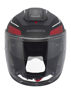 Zestaw: Kask otwarty Schuberth J2 Sigma czarno-szaro-czerwony + dedykowany interkom motocyklowy + Gratisy