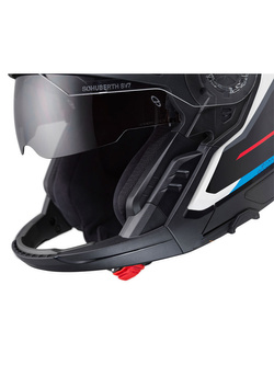 Zestaw: Kask otwarty Schuberth J2 Sigma czarno-biało-niebieski + dedykowany interkom motocyklowy + Gratisy