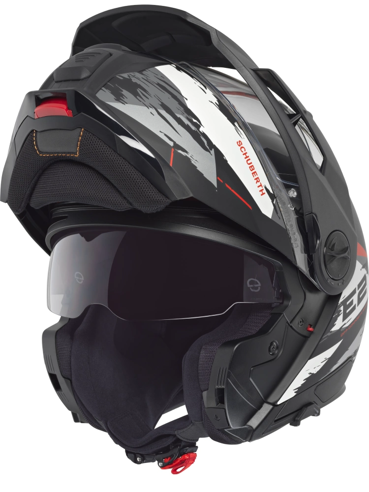 Zestaw: Kask szczękowy Schuberth E2 Trail czarno-szaro-biały matowy + dedykowany interkom motocyklowy + Gratisy