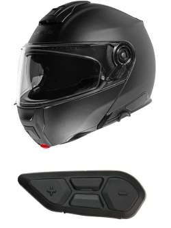 Zestaw: kask szczękowy Schuberth C5 czarny matowy + dedykowany interkom motocyklowy + Gratisy