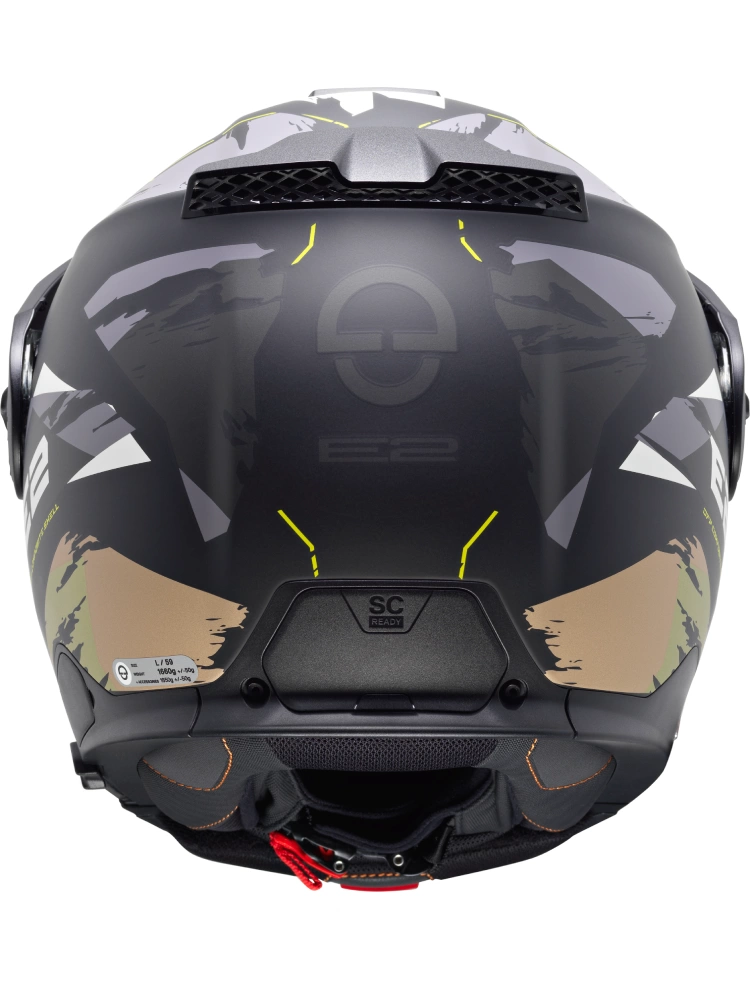 Kask szczękowy Schuberth E2 Trail czarno-zielony połysk + Gratisy