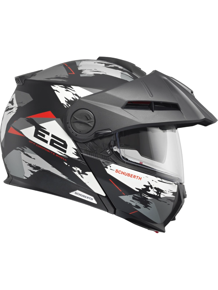 Zestaw: Kask szczękowy Schuberth E2 Trail czarno-szaro-biały matowy + dedykowany interkom motocyklowy + Gratisy
