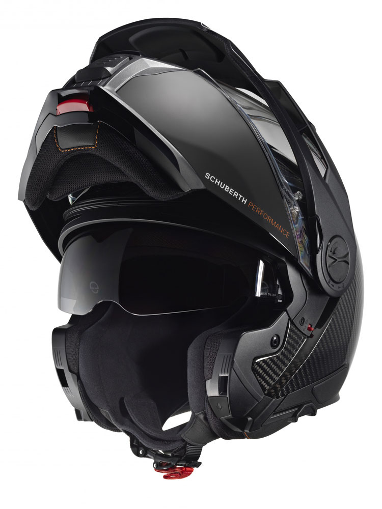 Zestaw: kask szczękowy Schuberth E2 Carbon czarny + dedykowany interkom motocyklowy + Gratisy