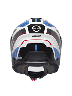 Zestaw: Kask otwarty Schuberth J2 Sigma czarno-biało-niebieski + dedykowany interkom motocyklowy + Gratisy