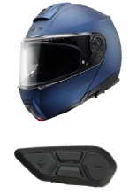 Zestaw: kask szczękowy Schuberth C5 niebieski matowy + dedykowany interkom motocyklowy + Gratisy