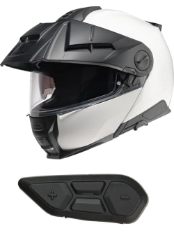 Zestaw: Kask szczękowy Schuberth E2 biały połysk + dedykowany interkom motocyklowy + Gratisy