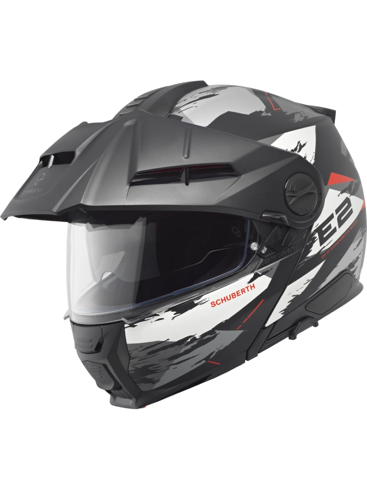Kask szczękowy Schuberth E2 Trail czarno-szaro-biały matowy + Gratisy