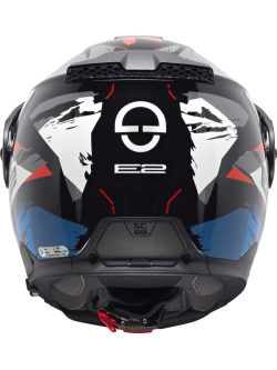 Kask szczękowy Schuberth E2 Trail czarno-biało-niebieski matowy + Gratisy