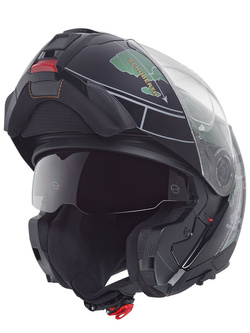 Zestaw: kask szczękowy Schuberth C5 Globe zielono-czarny + dedykowany interkom motocyklowy + Gratisy