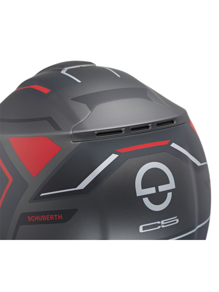 Zestaw: kask szczękowy Schuberth C5 Omega czarno-szaro-czerwony + dedykowany interkom motocyklowy + Gratisy
