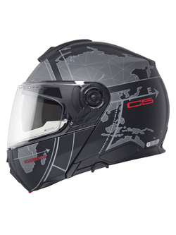 Zestaw: kask szczękowy Schuberth C5 Globe czarno-szary + dedykowany interkom motocyklowy + Gratisy