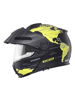 Zestaw: kask szczękowy Schuberth E2 Atlas czarno-zółty + dedykowany interkom motocyklowy + Gratisy