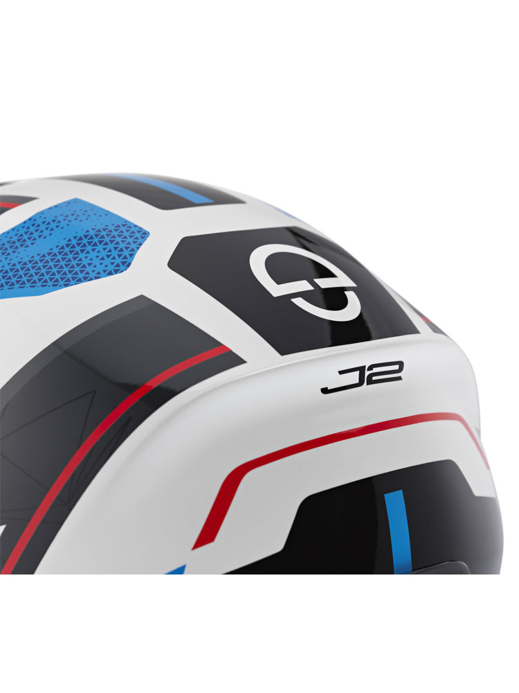 Zestaw: Kask otwarty Schuberth J2 Sigma czarno-biało-niebieski + dedykowany interkom motocyklowy + Gratisy