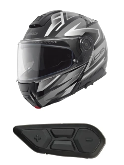 Zestaw: Kask szczękowy Schuberth C5 Zenith czarno-szary matowy + dedykowany interkom motocyklowy + Gratisy