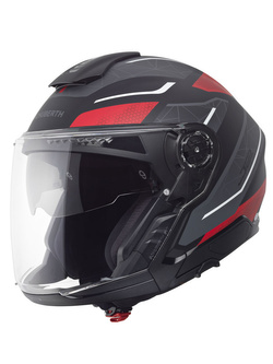 Kask otwarty Schuberth J2 Sigma czarno-szaro-czerwony + Gratisy