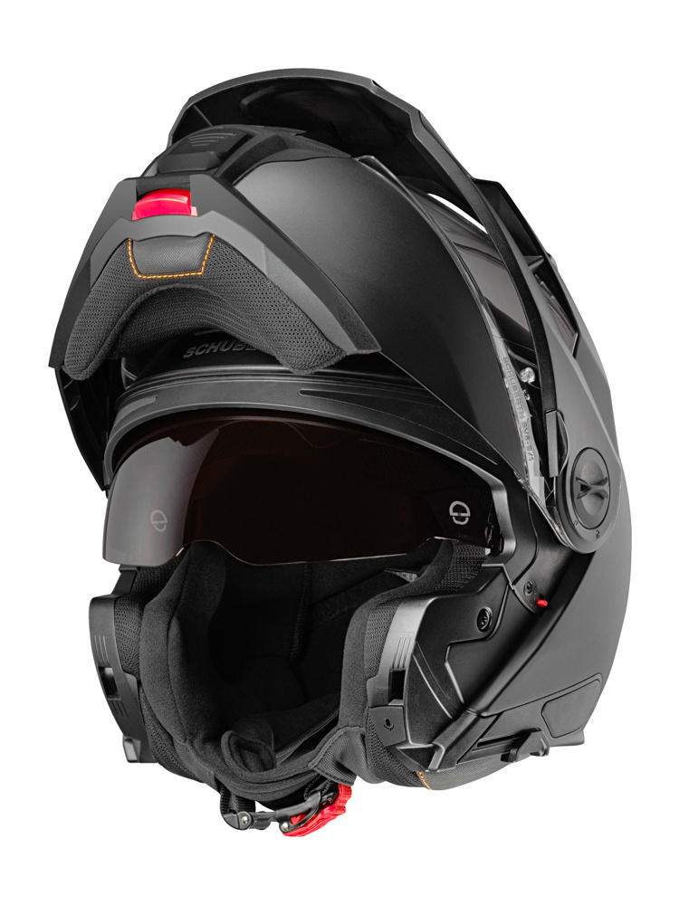 Zestaw: kask szczękowy Schuberth E2 czarny matowy + dedykowany interkom motocyklowy + Gratisy