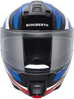 Zestaw: Kask szczękowy Schuberth C5 Zenith czarno-niebiesko-czerwony połysk + dedykowany interkom motocyklowy + Gratisy