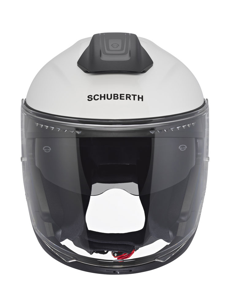 Zestaw: Kask otwarty Schuberth J2 biały + dedykowany interkom motocyklowy + Gratisy
