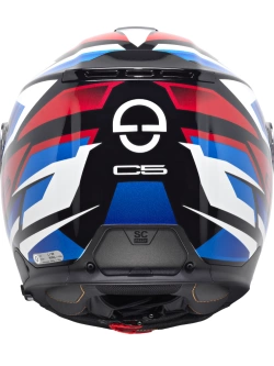 Zestaw: Kask szczękowy Schuberth C5 Zenith czarno-niebiesko-czerwony połysk + dedykowany interkom motocyklowy + Gratisy