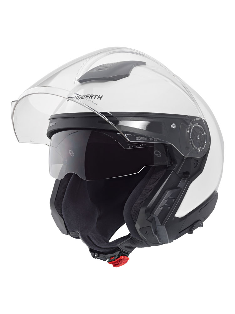 Zestaw: Kask otwarty Schuberth J2 biały + dedykowany interkom motocyklowy + Gratisy