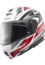 Kask szczękowy Schuberth C5 Zenith biało-czarno-czerwony połysk + Gratisy