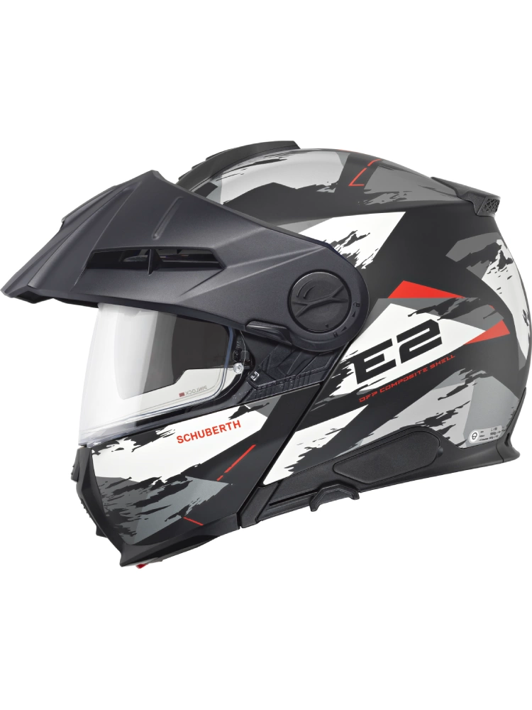 Kask szczękowy Schuberth E2 Trail czarno-szaro-biały matowy + Gratisy