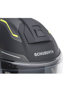 Zestaw: kask szczękowy Schuberth C5 Omega czarno-biało-żółty + dedykowany interkom motocyklowy + Gratisy