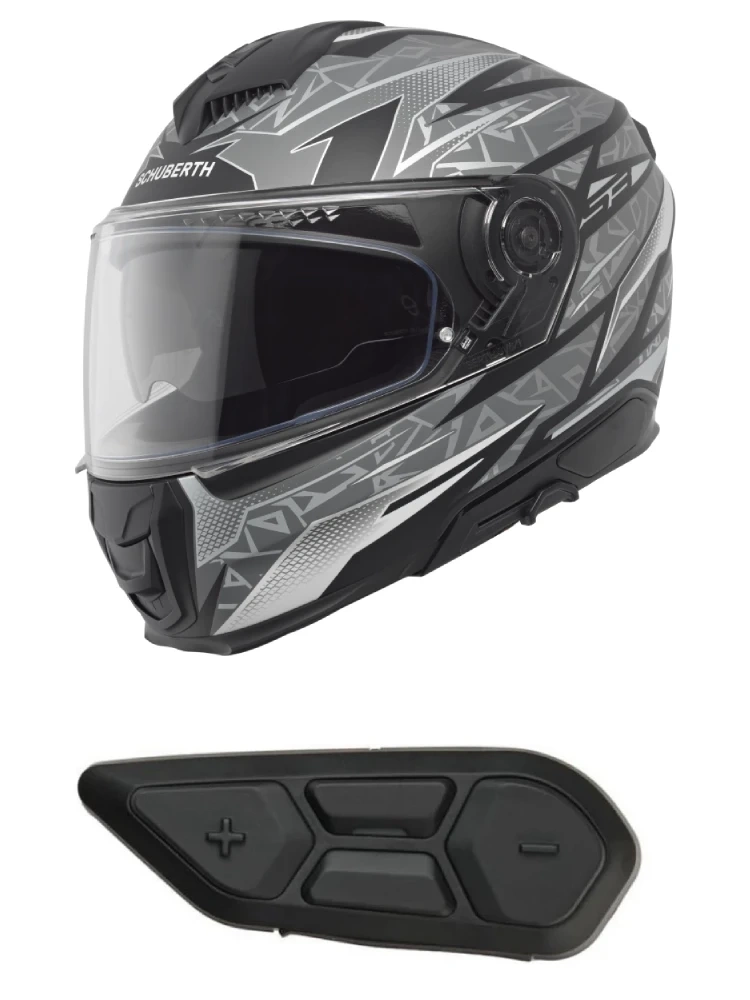 Zestaw: Kask integralny Schuberth S3 Thunder czarno-szary matowy + dedykowany interkom motocyklowy + Gratisy